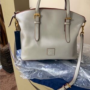 Dooney & Bourke Off-White Leather Satchel